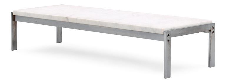 A Poul Kjaerholm marble and steel table, Fritz Hansen, Denmark 1990.