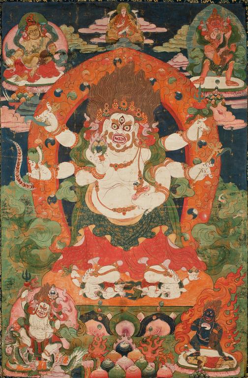 THANGKA, textil, Tibet, 1800-tal.