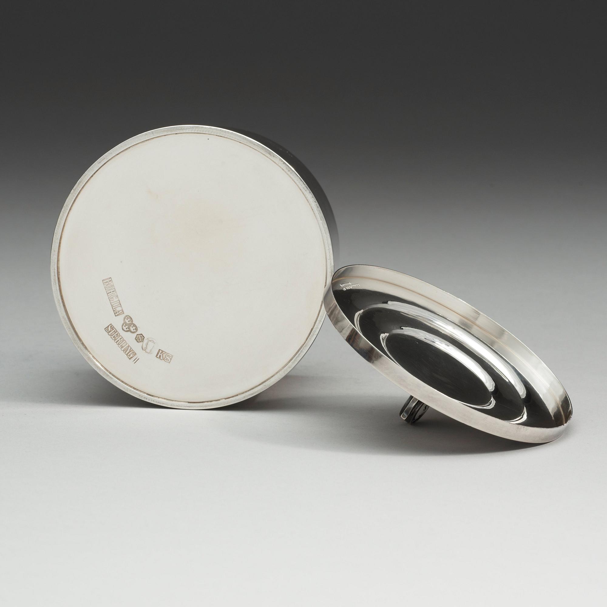 An Atelier Borgila sterling lidded jar, Stockholm 1936.