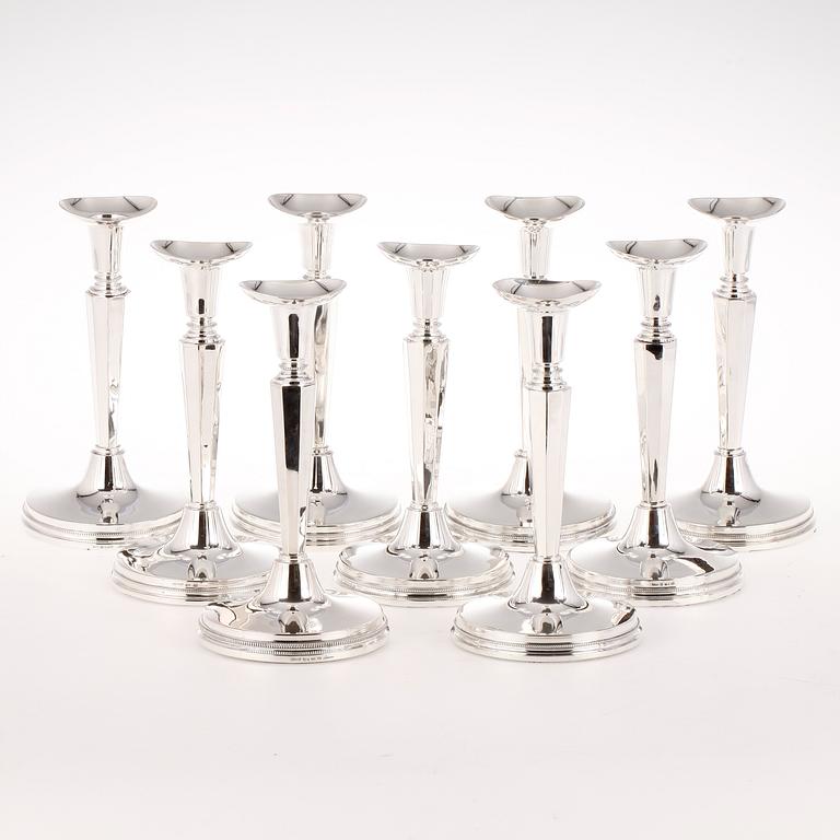 LJUSSTAKAR, 9 st, silver, Eric Löfman, MGAB, Uppsala, 1962-1976.