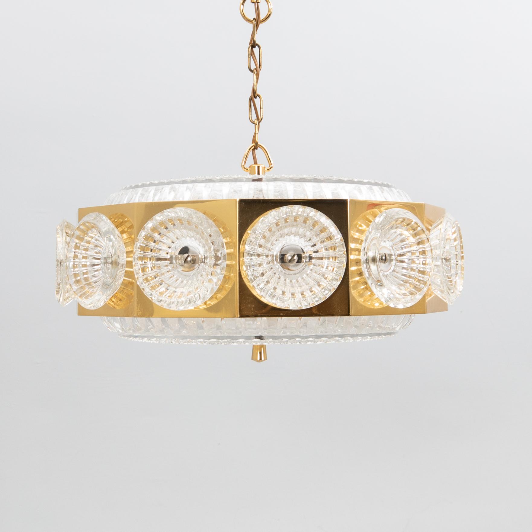 Carl Fagerlund, ceiling lamp Orrefors 1970s.