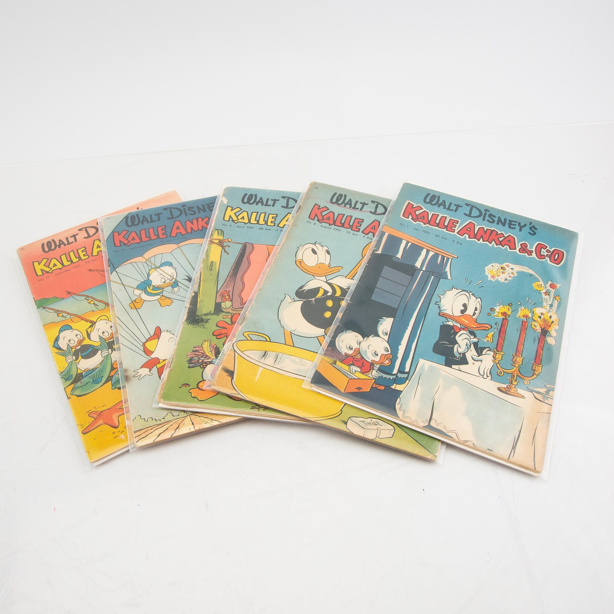 Five Swedish Kalle Anka (Donald Duck) from 1951.