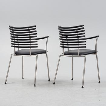 A set of eight leather upholstered 'Tiger GM 4106' armchairs from Naver Collection.