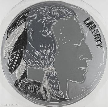 202. Andy Warhol, "Indian Head Nickel", from: Cowboys & Indians.