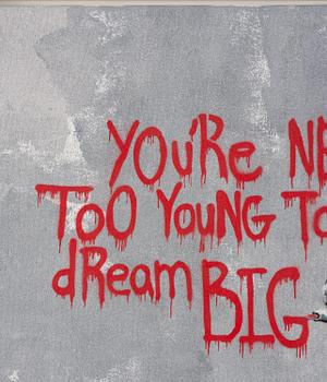 Hijack, "Never Too Young to Dream Big - Red Grey".