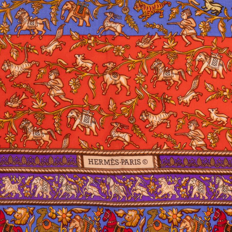 Hermès, a cashmere mix 'Chasse en Inde' shawl.