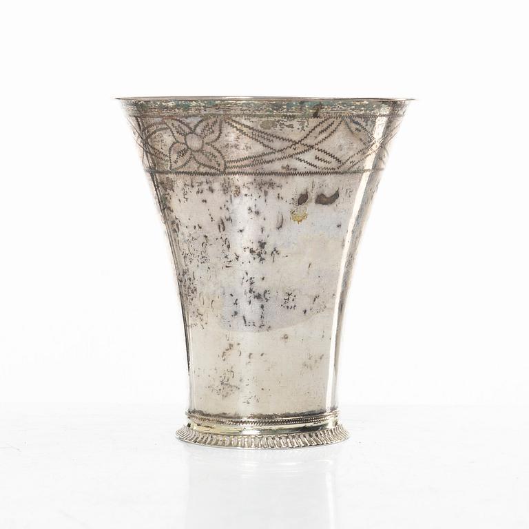 Peter Johan Zetterling, a silver beaker, Linköping, 1790.