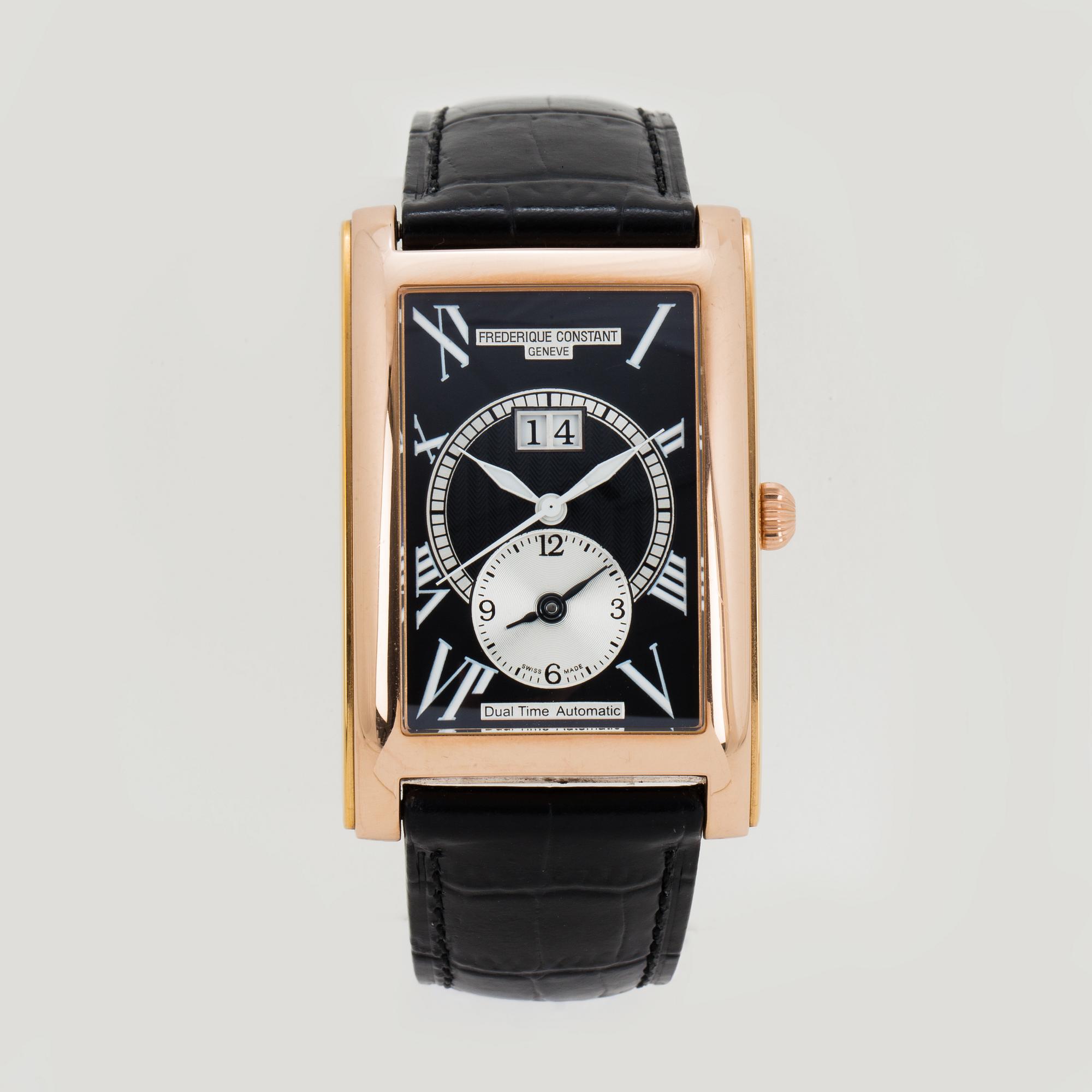 FREDERIQUE CONSTANT, Dual Time, wristwatch, 31 x 47 mm.
