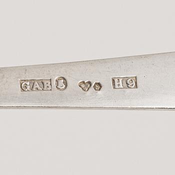 Jacob Ängman, smörgåsbestick, 24 delar, silver, "Rosenholm", GAB, bl a Stockholm 1950.
