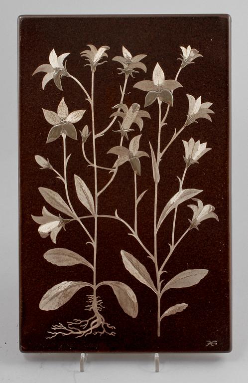PLAKETTER, 4 st, lergods, Heinz Erret, Gustavsberg, 1900-talets andra hälft.
