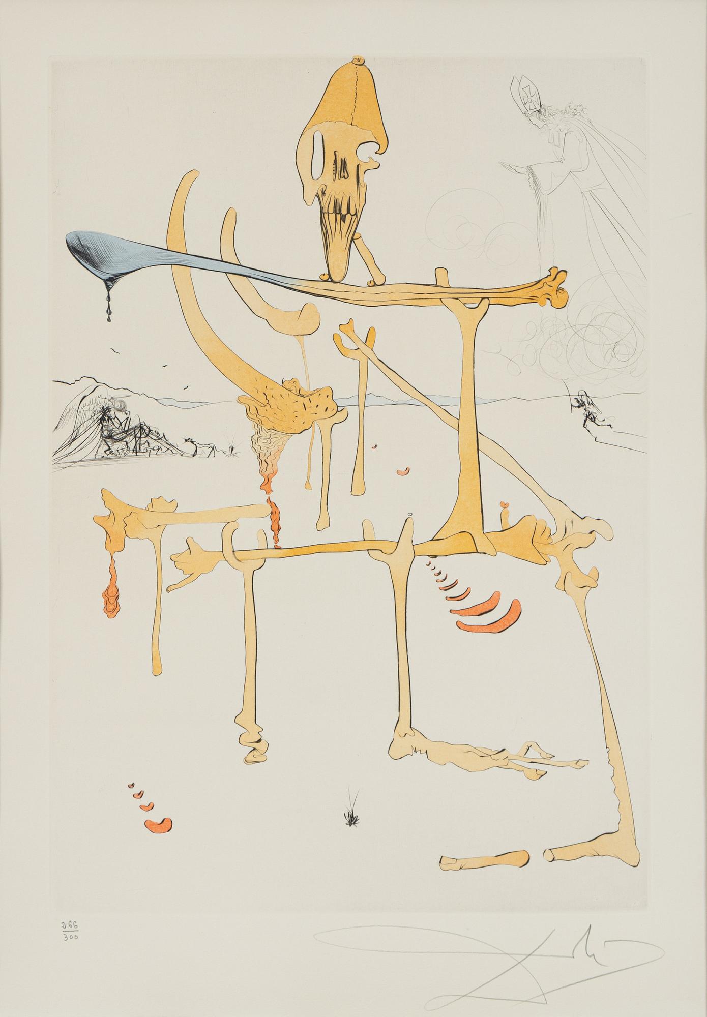 Salvador Dalí, Dalí, drypoint coloured with stencil, 1975, signed 266/300.