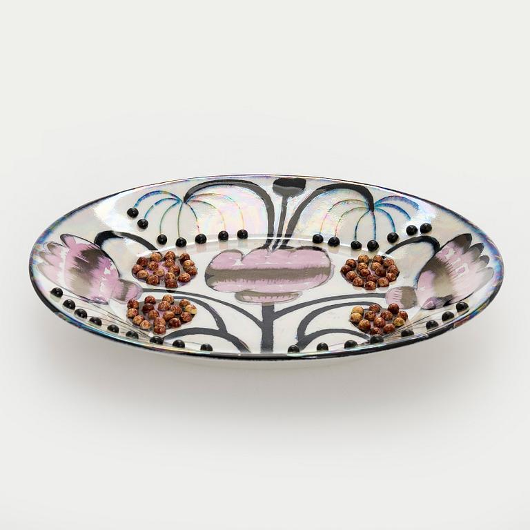 Birger Kaipiainen, dekorationstallrik, stengods signerad Kaipiainen, Arabia.