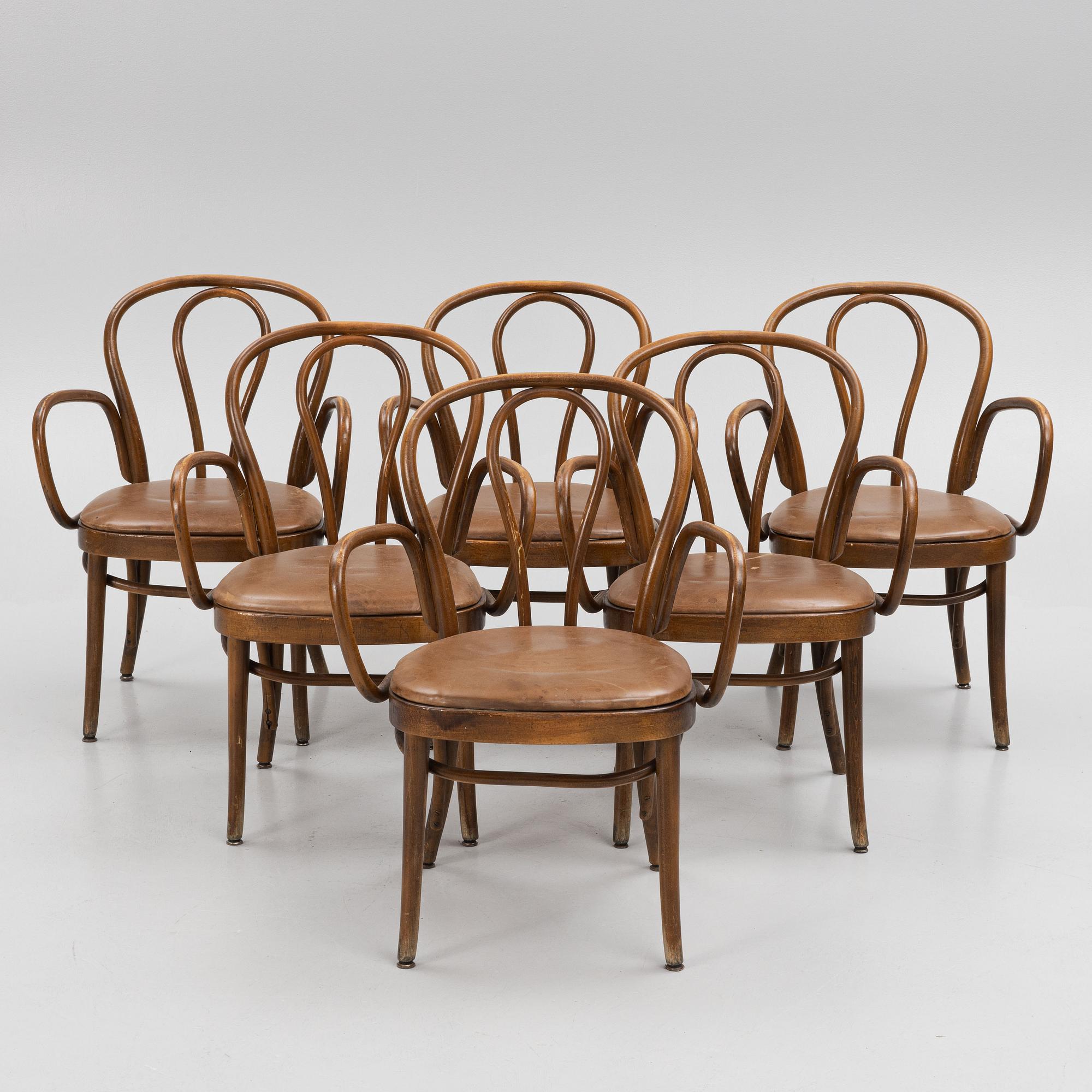 A set of six chairs, second half of the 20th Century.