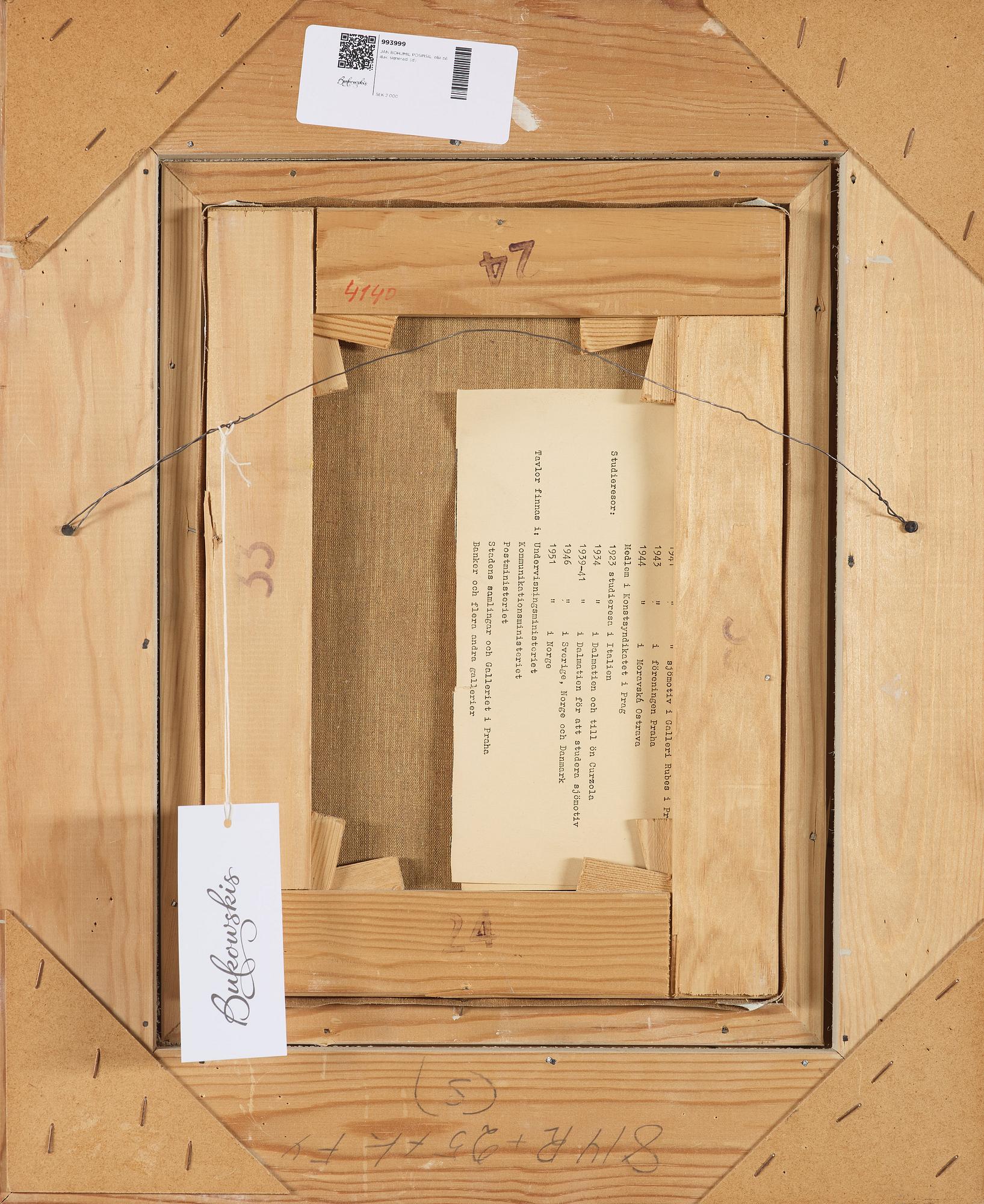 CURT VIBERG, olja på pannå, sigerad.