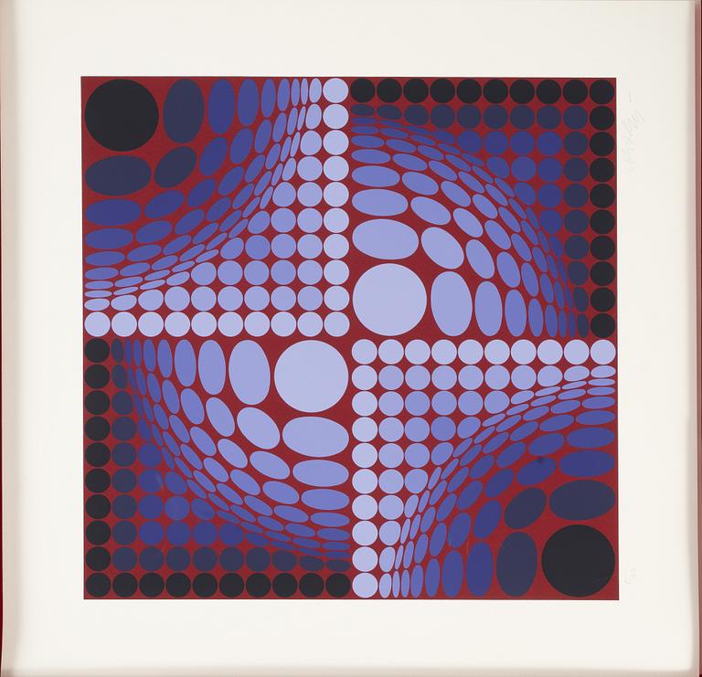 Victor Vasarely, portfolio with 5 silkscreen in colours, 1977, signed 85/250.