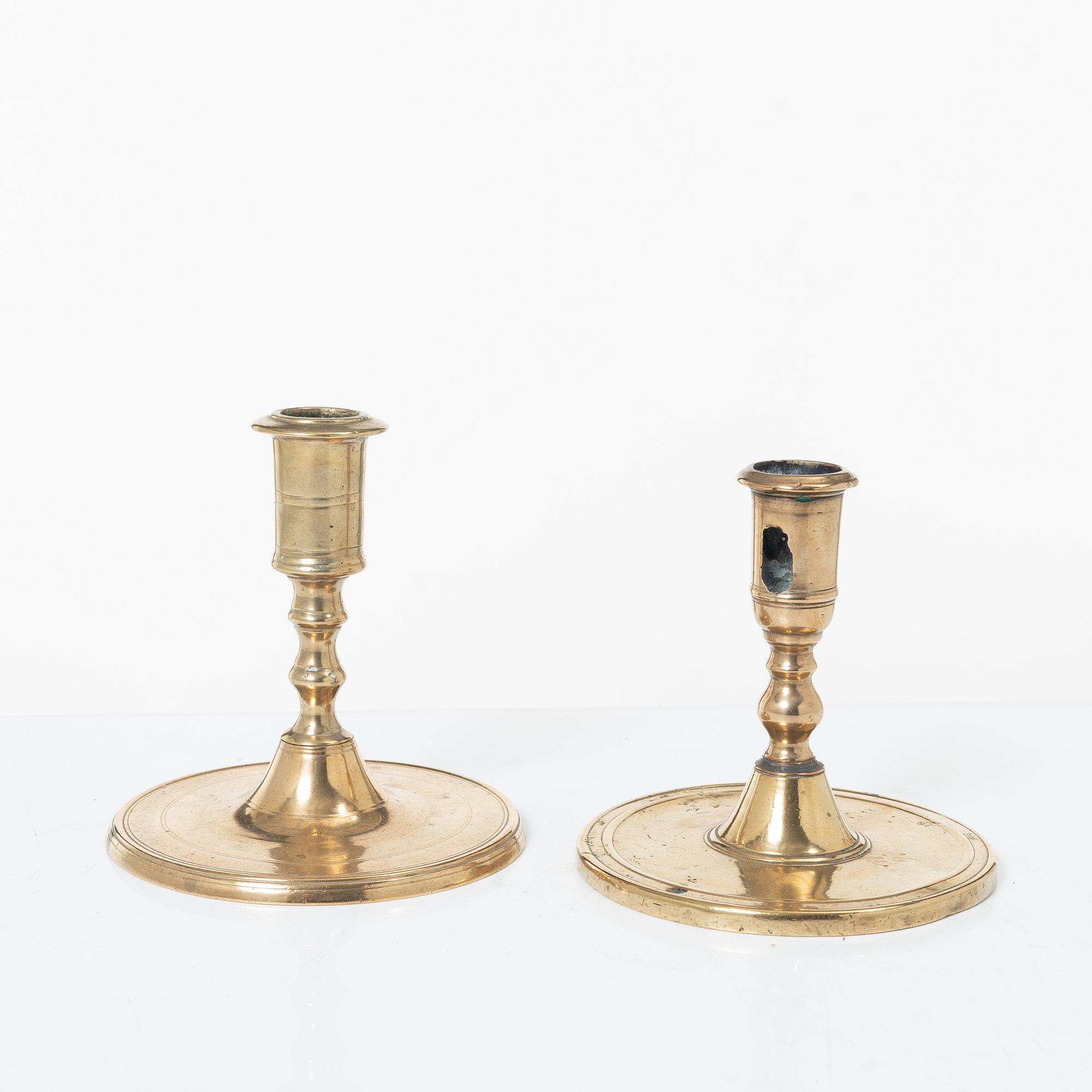 Ljusstakar, 2 st, barock, 1700-tal.