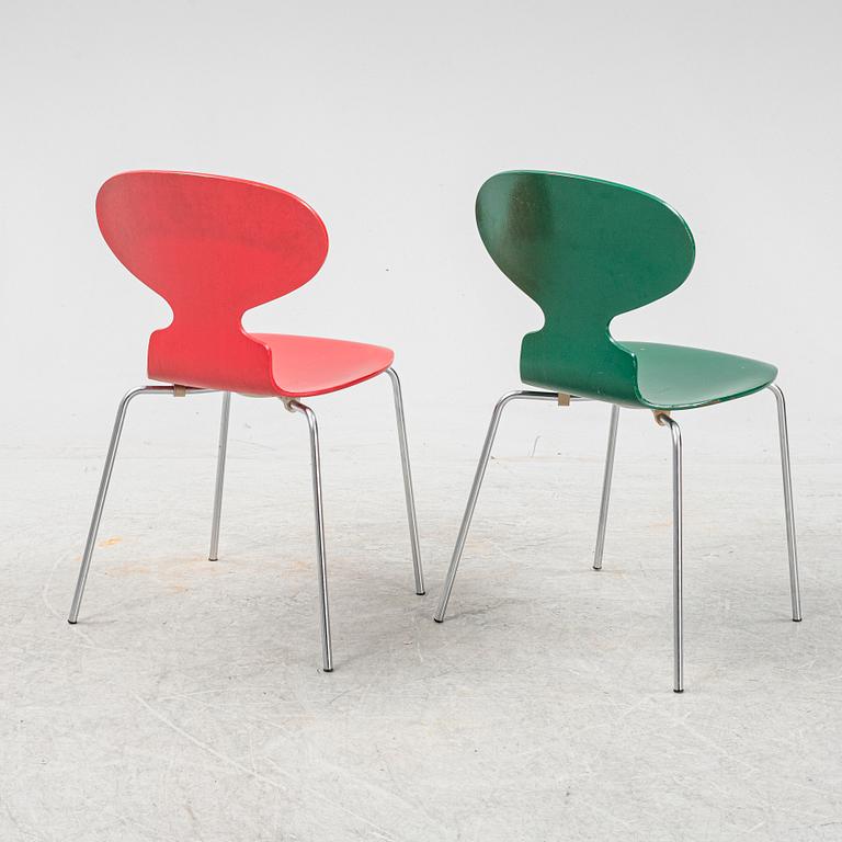 Arne Jacobsen, stolar, 6 st., "Myran", Fritz Hansen, Danmark, 1969-1970.