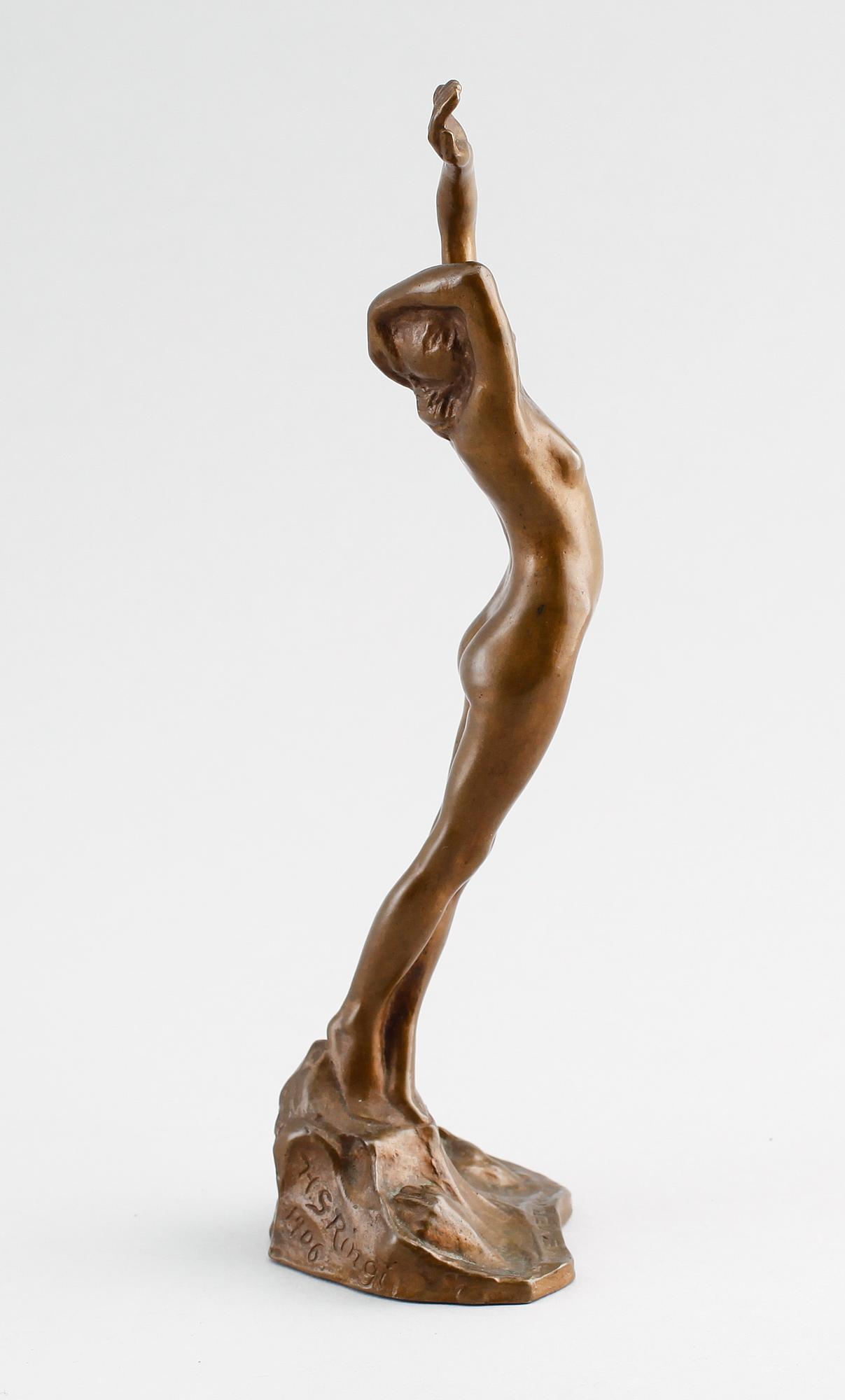 KJELL SÖRENSEN RINGI, skulptur, brons, Stockholm, signerad och daterad 1906.