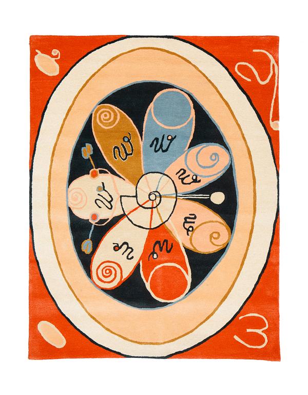 Hilma af Klint, a carpet, "Group VI, no 15, Series WUS, Seven Pointed Star", 11/30, hand tufted, ca 221 x 168 cm.