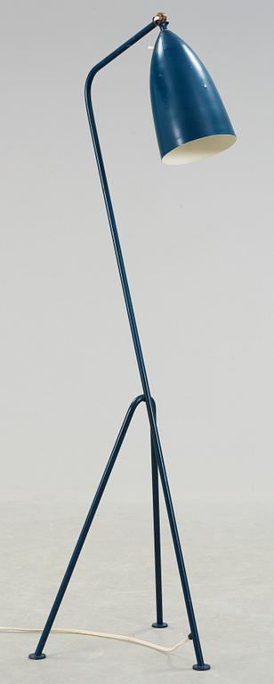 A Greta Magnusson Grossman 'Grasshopper' blue lacquered floor lamp, Bergboms, Malmö, Sweden 1950's, model G-33.