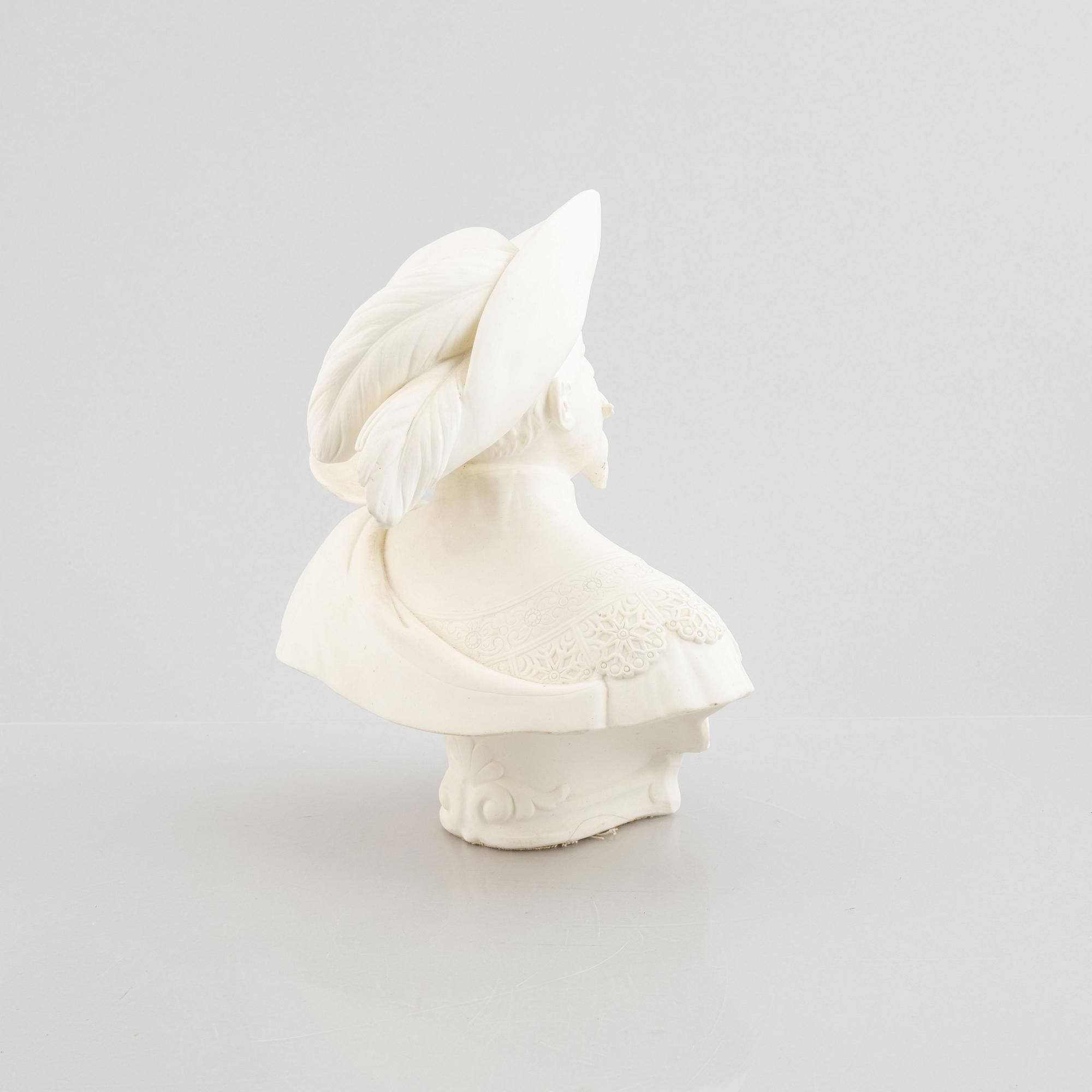 Portrait bust, parian, Rörstrand, circa 1900.
