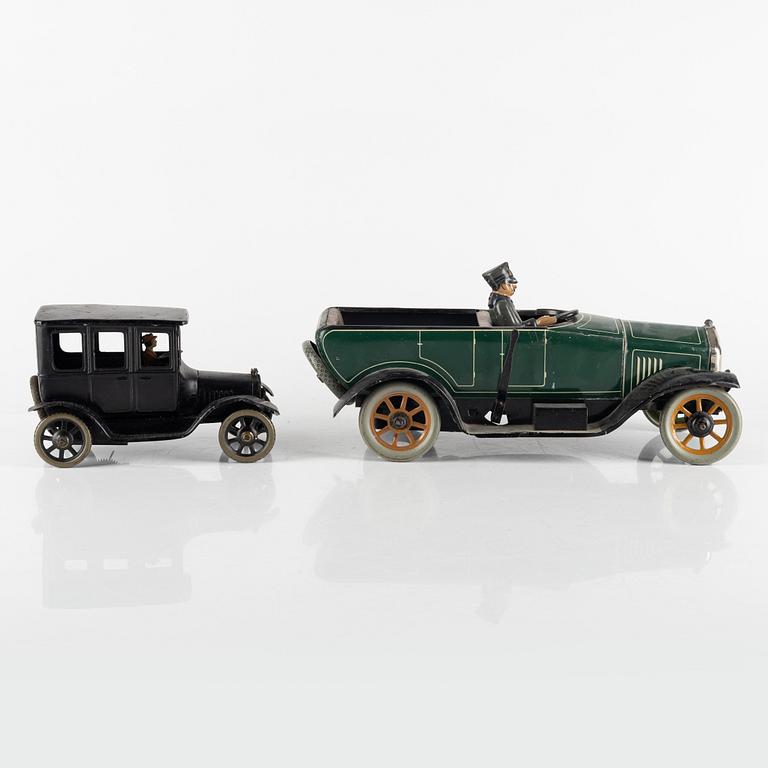 Bing-Werke, cars, 2 pcs, including "19782 Touring Car", 1920s.