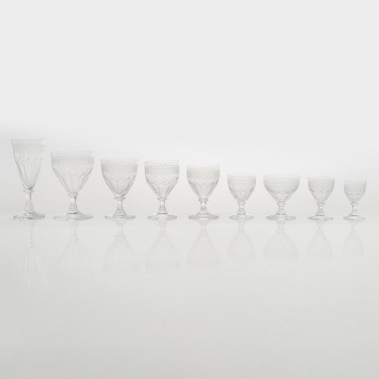 A 144-piece glassware set, limited production for Riihimäen Lasi, 1950s/60s.