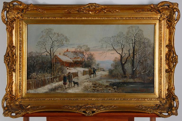 OKÄND KONSTNÄR. Olja på duk. Sign o dat Charles Duval 1899.