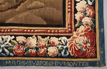 A "Verdure" tapestry, c 279 x 196 cm, signed M.R.D'AVBVSSONj.DVMONTEIL.