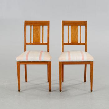 A sofa, six chairs and one table in Swedish Karl-Johan style, made in the first half of the 20th century.