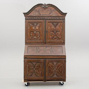 SKÅP, allmoge, tidigt 1800-tal, bär datering i dekoren.