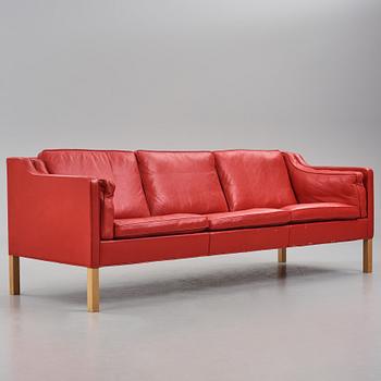 Børge Mogensen, a leather upholstered three-seated sofa, Fredericia Furniture, Denmark.