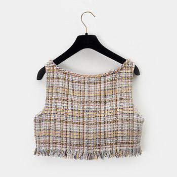 Chanel, a cotton tweed vest, size 34.