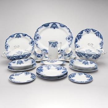 A 68-piece set of 'Empire' flow blue dinnerware, Soho Pottery Limited, Cobridge, England first half of the 20th Century.