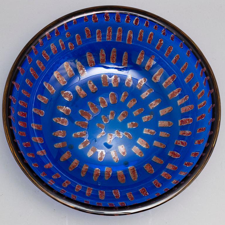 SVEN PALMQVIST, a "Ravenna" glass bowl, Orrefors, Sweden 1989.