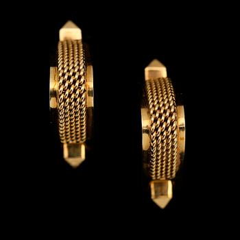 MANSCHETTKNAPPAR, 1 par, 18K guld. Total vikt ca 15 g.