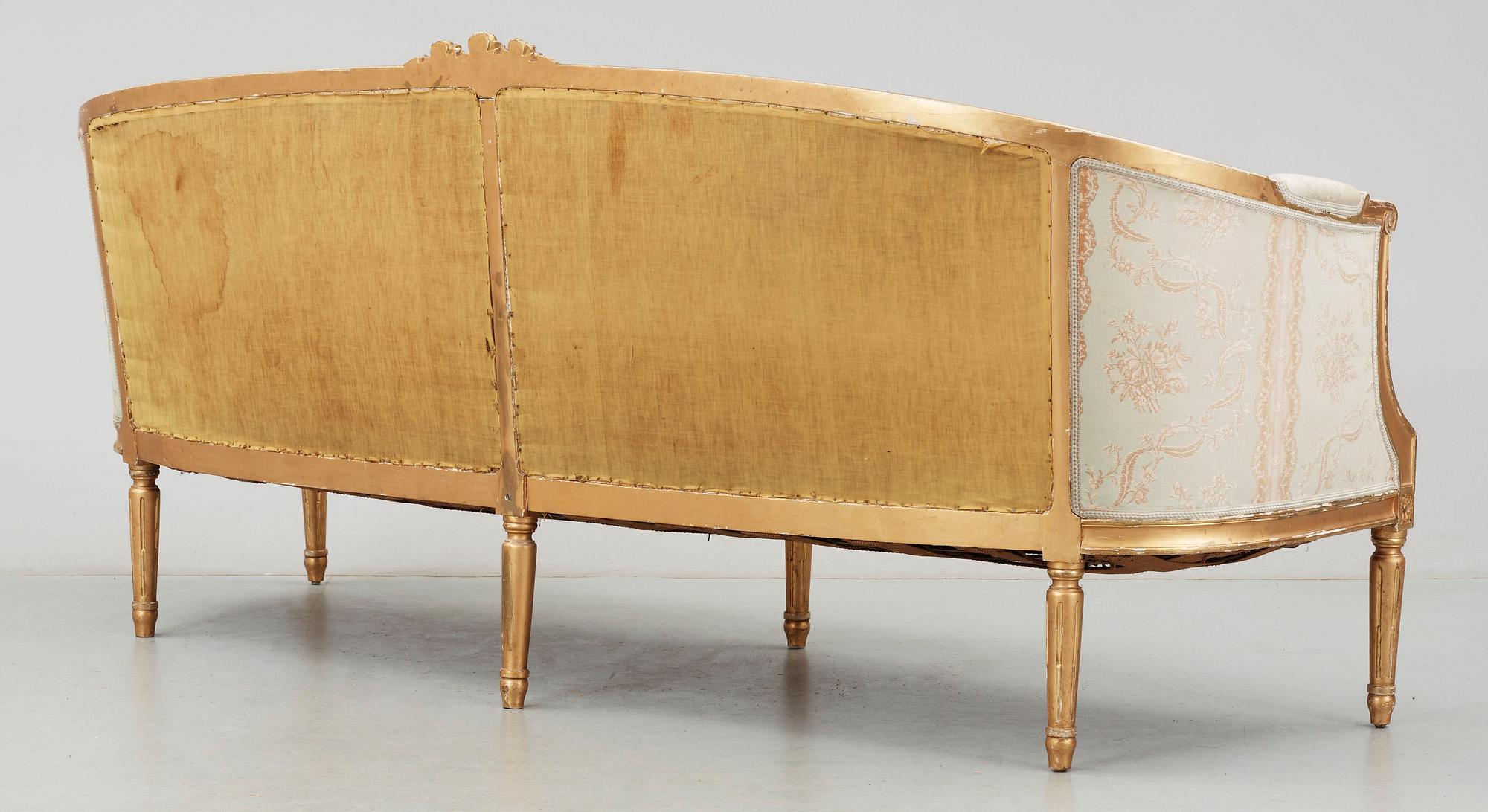 SALONGSGRUPP, 9 delar. Gustaviansk stil, 1900-talets mitt.