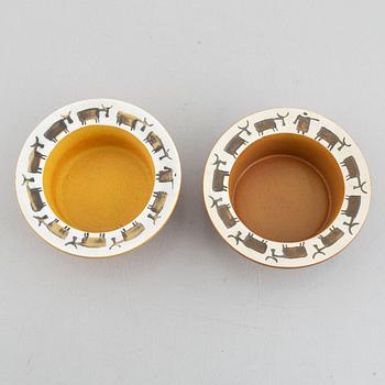 Lisa Larson, vaser, 4 st, skålar, 2 st och fat, 2 st, stengods "Thalia", Gustavsberg.