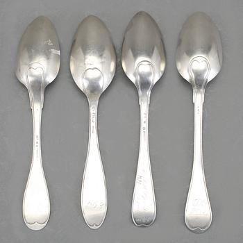 MATSKEDAR, 4 st, silver, bland annat Stephan Westerstråhle, Stockholm 1809. 1800-tal. Vikt ca 435 gram.