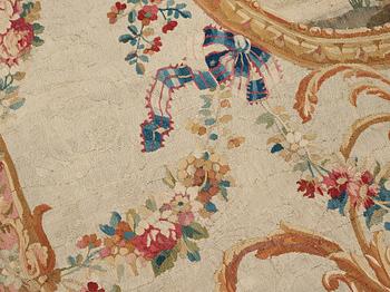 A TAPESTRY, tapestry weave, "The stork invites the fox to dinner", ca 274,5-277,5 x 181,5-183 cm, Aubusson around 1780.