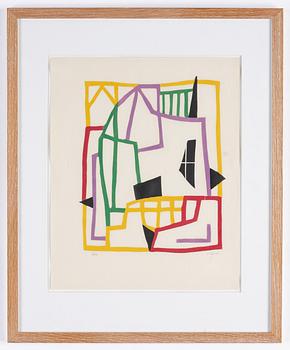 Pierre Olofsson, linocut, signed and numbered 56/90.