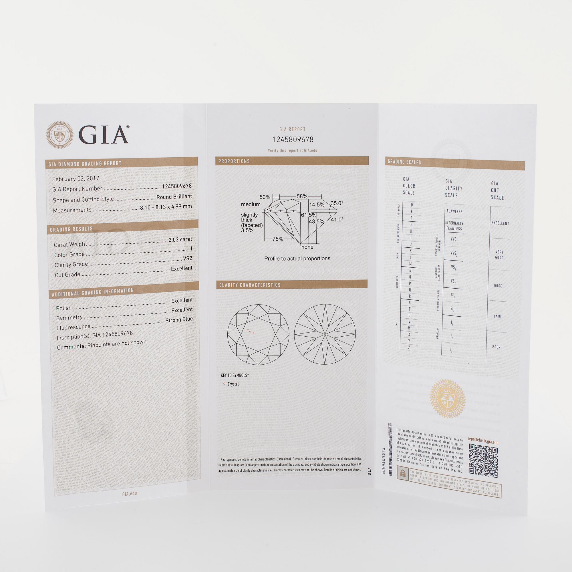 A brilliant cut diamond ring.