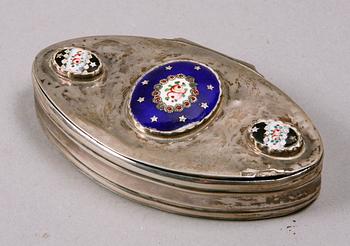 DOSA, silver och emalj, CA Serander Sundsvall 1863.