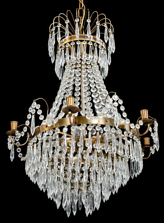 LJUSKRONA, empirstil, 1900-talets andra hälft. Höjd 72 cm.