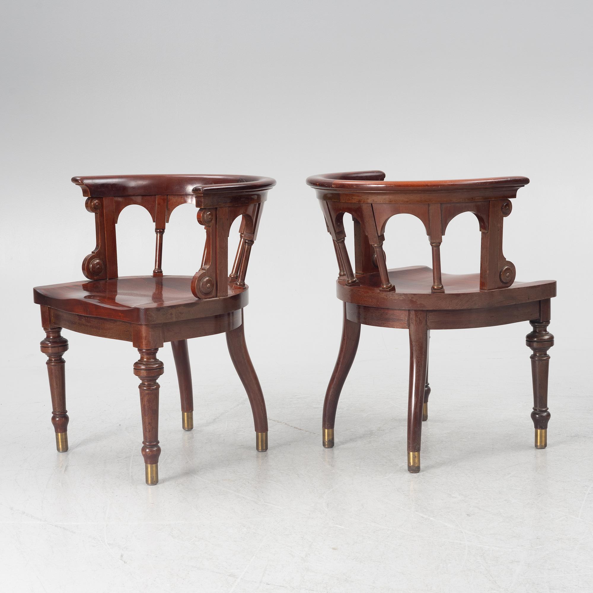 Chairs, 6 pcs, Nils Löfmark, Gothenburg, early 20th century.