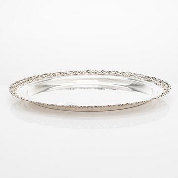 A silver tray, Italy, control marked Wasama & Co Oy, Helsinki 1968.