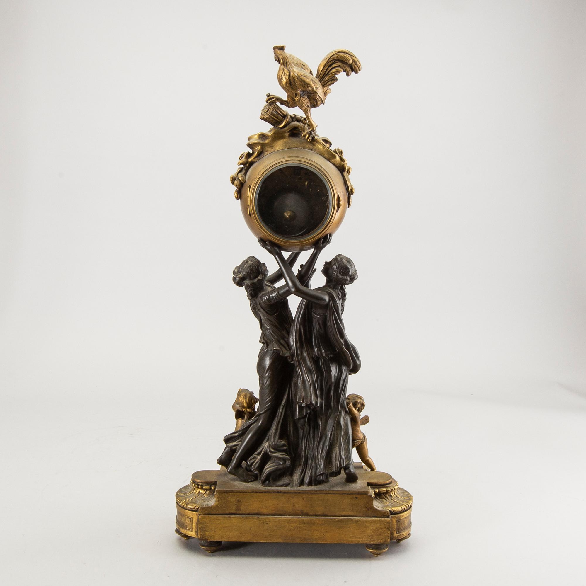 A Louis XVI-style table clock around 1900.