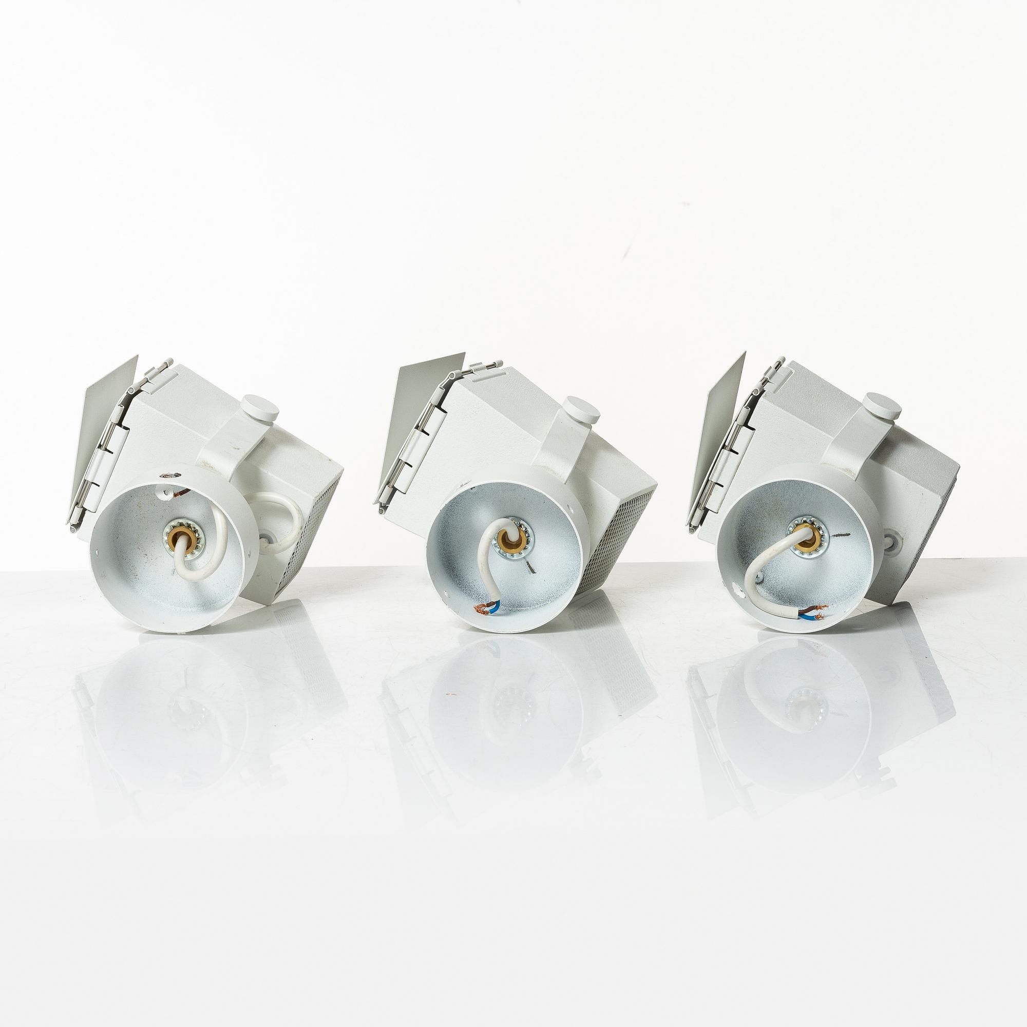 Thomas Bernstrand & Mattias Ståhlbom, a set of three 'Foto' spotlights, 2007.