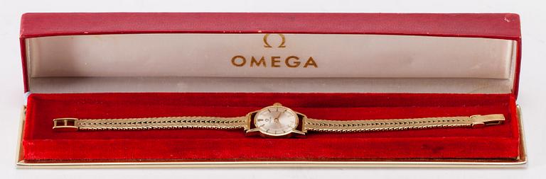 ARMBANDSUR, dam, Omega, 14K guld. 1960-tal. Vikt tot. 25 g.