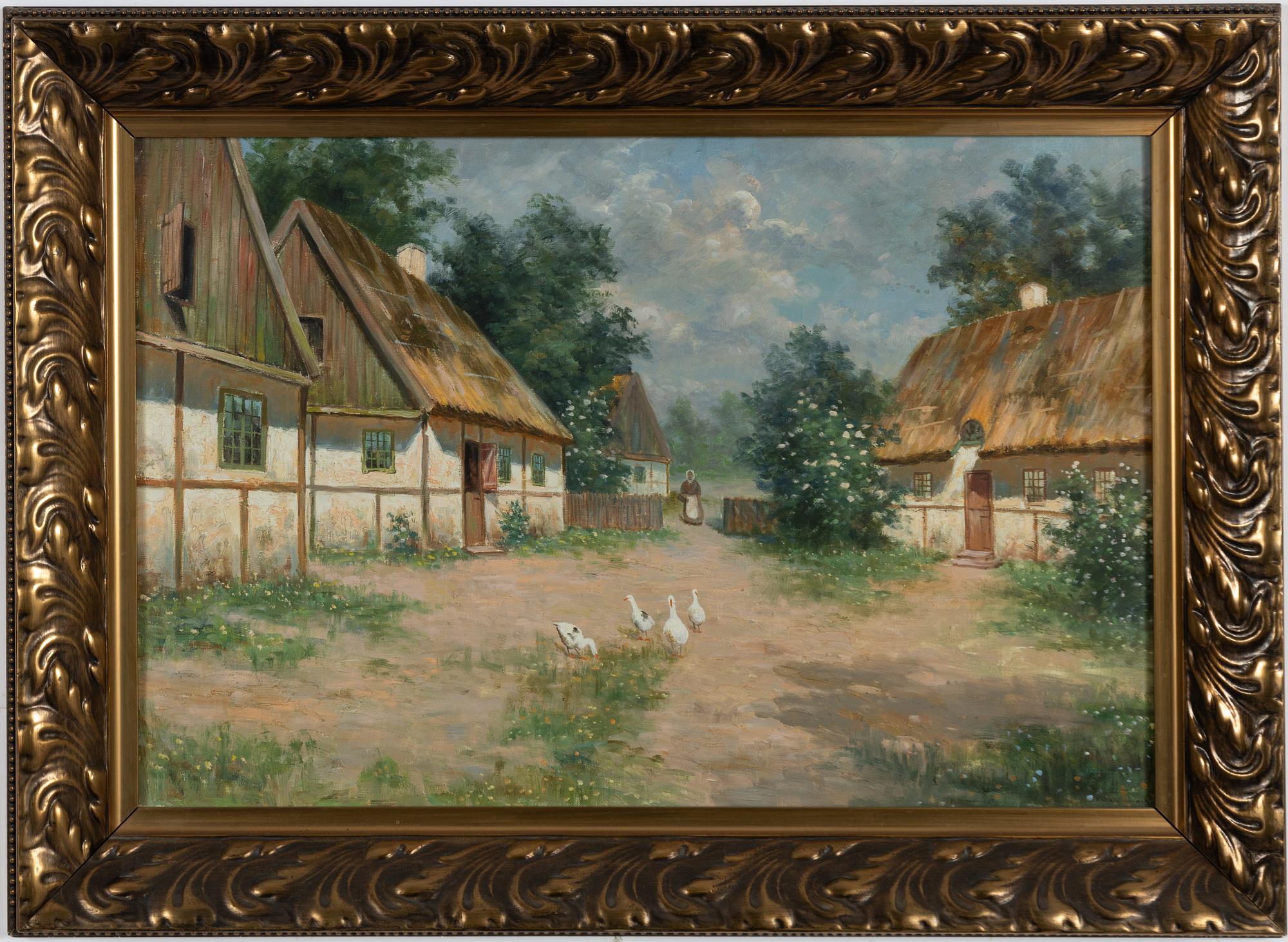 Frans Wilhelm Odelmark, Skåne farm with ducks.